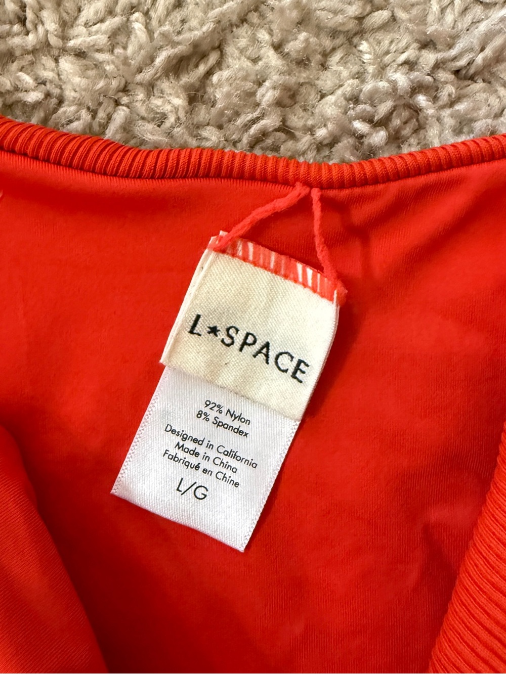 l*space Red Ribbed Bikini Bottoms - Picture 2 of 2